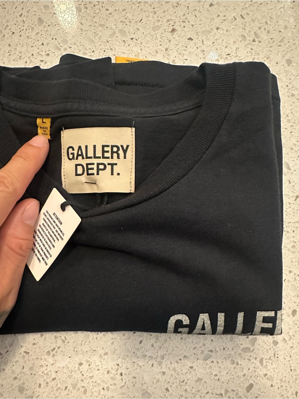 Gallery Dept Black Crewneck Sweatshirt with Brand Tag